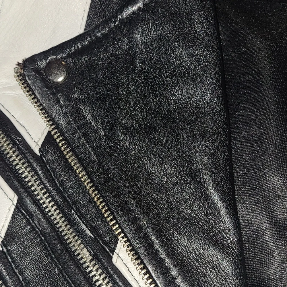 Killstar Black & White Real Leather Jacket - Picture 4 of 11
